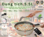 Load image into Gallery viewer, Nồi Chiên Xào Đa Năng 5.5L Thông Minh, Thiết Kế Chuẩn Đài Loan
