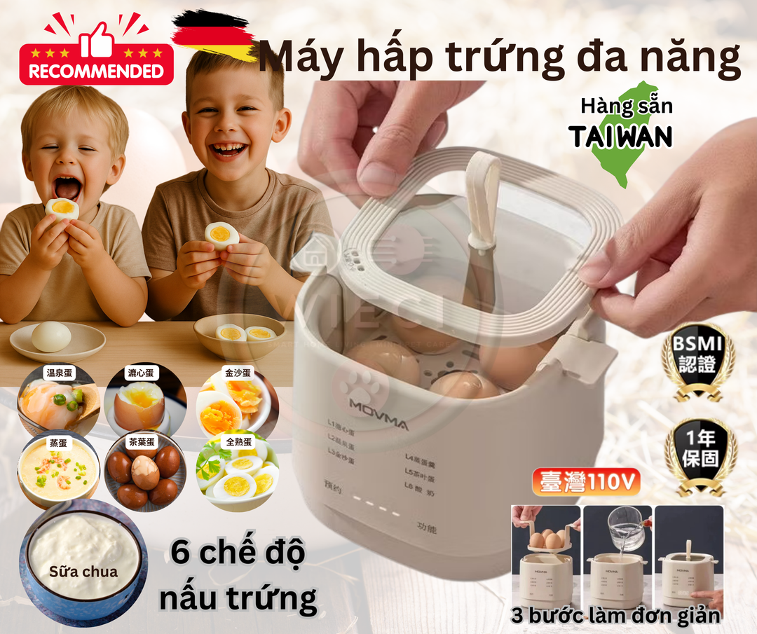 Máy hấp trứng đa năng công nghệ Đức - 1  chiếc máy nhỏ gọn ôm trọn cả thế giới trứng của bạn
