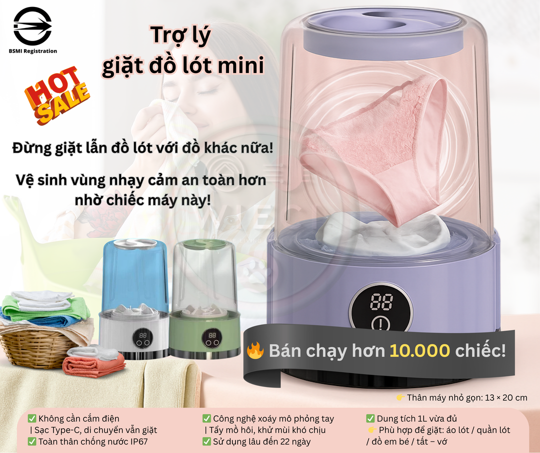 Trợ lý NHẬT BẢN chuyên dụng cho đồ nhỏ - khăn sữa trẻ em - Bảo hành 2 năm- Hàng sẵn tại Đài, giấy phép BSMI chuẩn được công nhận